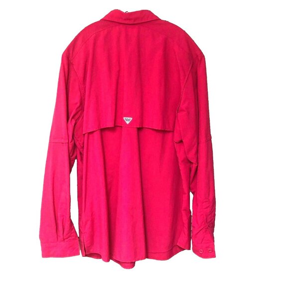 Columbia Pink PFG Performance Shirt Women's L XL Roll Tab Vent UPF Wicking - Picture 3 of 6